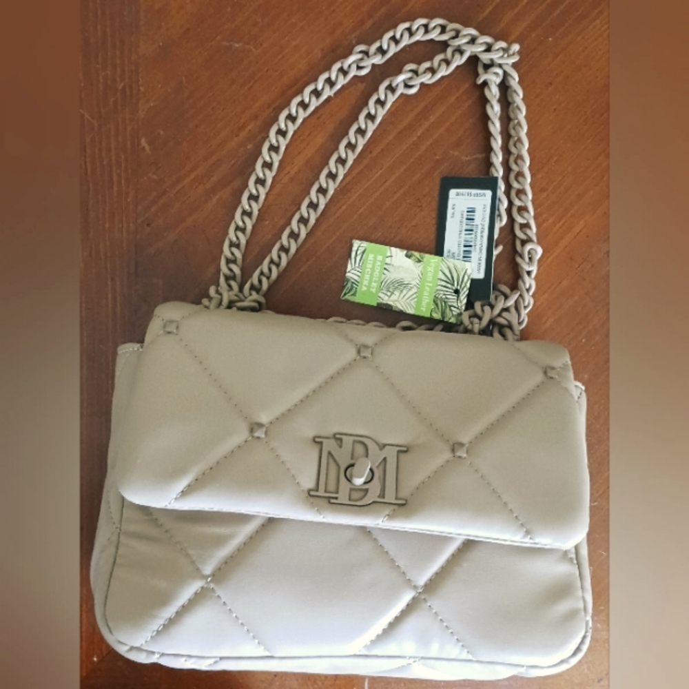 NWT Badgley Mischka Quilted Studded Chain Crossbody Bag